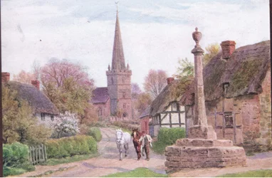 Childs Wickham, Nr Evesham, Worcester, fra The Cottages and the Village Life of Rural England utgitt av Dent & Sons Limited, 1912